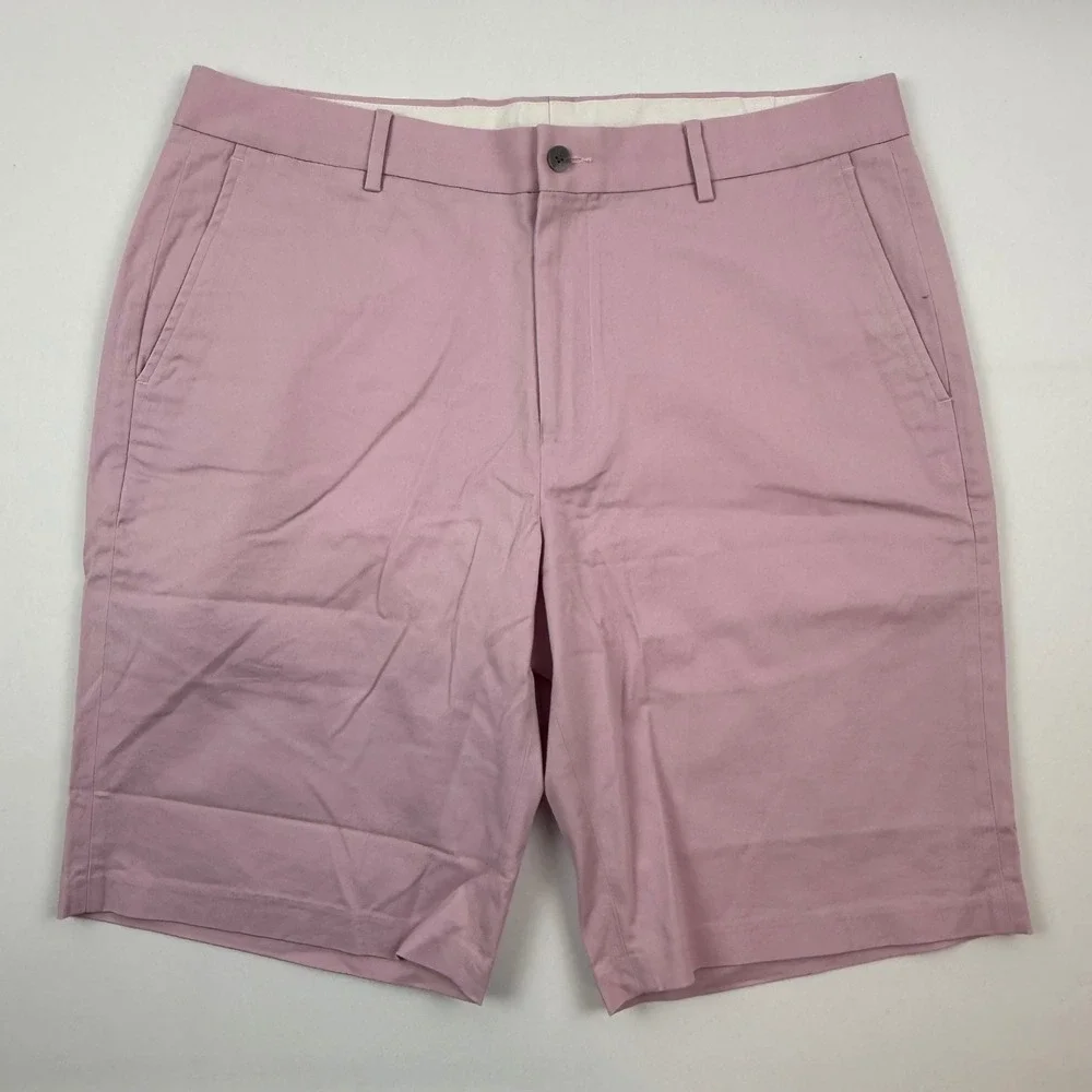 FootJoy Mens Golf Shorts W34 Light Purple Cotton Stretch Flat Front Performance